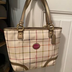 Plaid authentic Coach purse